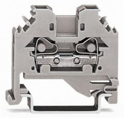 2vodičová průchozí svorka 4mm2 Boční držáky značení šedá WAGO 281-101