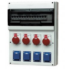 Zásuvková rozvodnice s chráničem D581 4x230V, 4x16A SCAME D581.4040-1