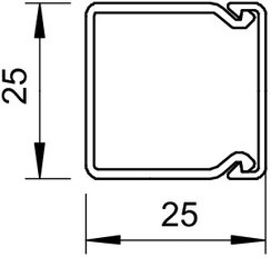 OBO WDK25025LGR Nástěnný a stropní kanál s děrováním dna 25x25x2000 světle šedá