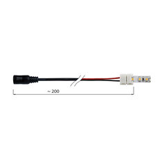 Power konektor zásuvka, konektor s připojením k LED pásku 8 mm, pro 120LED/m