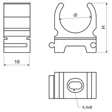 Příchytka pro ohebné trubky ČSN d34,5 mm Kopos 5329_LB