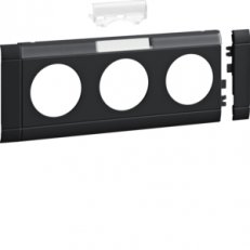 Přístrojový rámeček trojzásuvky s popisovým polem 80mm, černá GB080319011