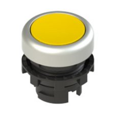Tlačítko, 20 mm, žluté, bez symbolu, chromový kroužek PIZZATO E21PU2R5290