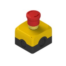Žlutá krabička se STOP tlačítkem (uvol. otočením), 1NC+1NO PIZZATO ESAC31006