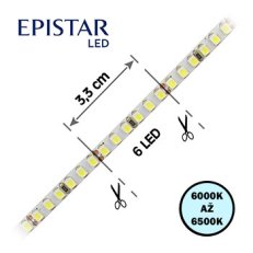 LED pásek 180LED/m 3528 IP20 6000-6500 K bílá 24V 5mm 5m FK TECHNICS 4731633-60