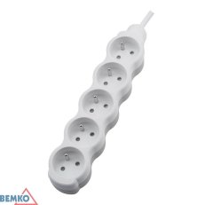 Prodlužovací přívod 5x2p+Z, 250V, 3x1,5mm, 16A bílá 1,5m BEMKO 102113