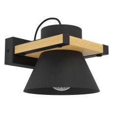 Nástěnné svítidlo MACCLES 1xE27 černá/dřevo 1X15W IP20 EGLO 43958