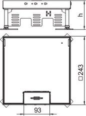 OBO RKSN2 9 VS 20 Čtvercová kazeta se šňůrovým vývodem 242x243mm Nerez ocel