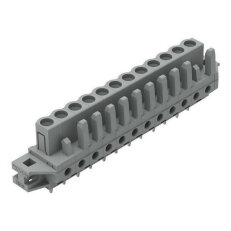 Pružinová svorkovnice THT rovná 5 mm šedá 12pól. WAGO 232-142/031-000