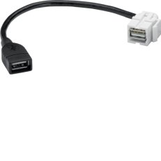 Keystone typ 10, USB 2.0 typ A zásuvka pro montážní rám Keystone 0,2 m, bílá