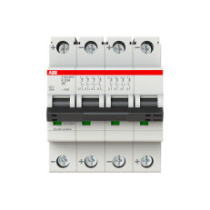 ABB S204MTR-K63 DC, čtyřpólový jistič, 63A, K, 10kA, určeno pro drážní aplikace