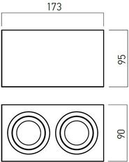 XBRIX RECTANG. ADJ. CEILING FITTING GU10