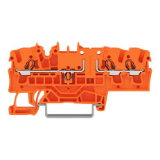 3vodičová základní svorka, Na DIN lištu 35 × 15 a 35 × 7,5, 2,5 mm2, Oranžová