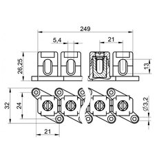 Průchozí izolovaná svorka HPS-16 (12-ti pólové provedení) ELEKTRO BEČOV J441300