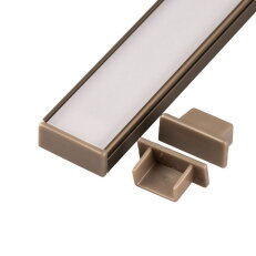 Koncovka profilu N14B bronzová T-LED 096648