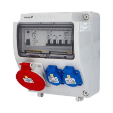 Zásuvková skříň FAMATEL vf190-4pol IP54 jištěná s chráničem 63/4/003-A