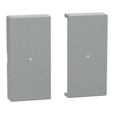 Klapka, Merten System M, pro tlačítkový modul 2násobný, aluminium, matný plast