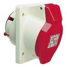 Vestavná zásuvka 32A 4P >50-500V 100-300Hz 10h IP44, šikmá WALTHER 530410
