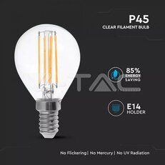 LED Bulb 6W Filament E14 P45 Clear Cover 2700K VT-2466, V-TAC SKU2845