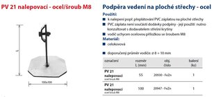 Podpěra vedení na ploché střechy PV 21 nalepovací ocel/M8 L55mm Kovoblesk 20930