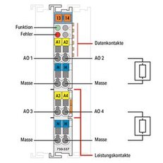 4kanálový analogový výstup DC ą10V světle šedá WAGO 750-557