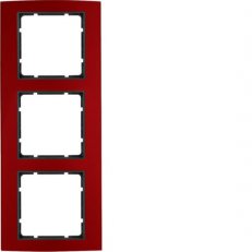Rámeček, 3-násobný, B.3, Alu červená/antracit mat BERKER 10133012