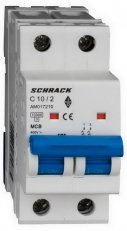 Instalační jistič AMPARO 10kA, C 10A, 2P SCHRACK AM017210--