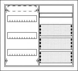 U32MMkompaktní rozvodnice s dveřmi DB 3R a media panel ABB 2CPX030088R9999