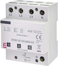 Kompaktní svodič přepětí ETITEC VS T12 255/25 4+0 4p síť TNS ETI 002442938