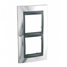 Unica Top rámeček dvojnásobný vertikální Cromo lesk/Aluminium MGU66.004V.010