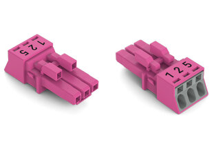 Zdířka 3pól. Kód. B Růžová WAGO 890-283/081-000