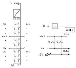 4kanálový binární vstup DC 24V 0,2 ms WAGO 750-1423