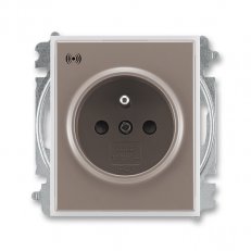 Zásuvka s přepěťovou ochranou 5589E-A02357 26 lungo/mléčná bílá Time ABB