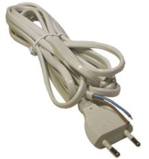 Přívodní kabel FLEXO H03VVH2-F 2x0,75B s euro vidlicí 1,3m bílá PVC