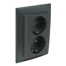 Komplet dvojzásuvka Schuko 90331 CIS šedá ELKO EP 5603011070465