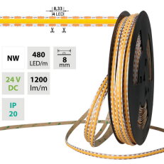 LED pásek COB NW, 480LED/m, 12W/m, DC 24