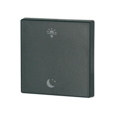 CWIZ-01/f9 Kryt RF tlačítka 55x55mm s potiskem Ráno/Večer Černá Jet matná 304452