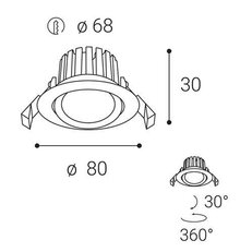 Svítidlo MAX 2, W DIM TRIAC 8W 3000K zápustné bílé LED2 2231631DT