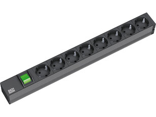 Bachman 333.505 19'' 1U 8xCEE7/3 black 1xswitch power 2,0m CEE7/7