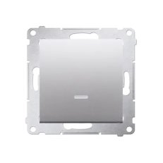 Spínač jednopólový, s orientačním LED, řazení 1So, 10AX, 250V, stříbrná matná