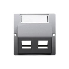 Kryt zásuvky komunikační (pro prvky Keystone), šikmé dvojité, Inox BMGKS2P/21