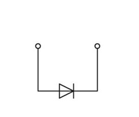 Svorka pro moduly 2 vodiče s diodou 1N4007 šedá 4mm2 Wago 281-603/281-410