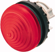 Eaton M22-LH-R Signálka, zvýšená s přesahem, IP67, kroužek titan, červená