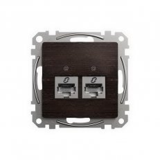 Sedna D/E Datová zásuvka 2xRJ45 kat. 6A STP, Wenge SCHNEIDER SDD181467S