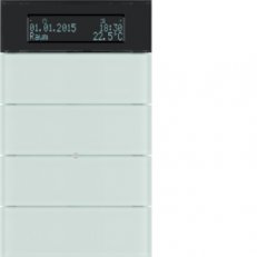 Tlačítkový senzor 4-násobný s termostatem a displejem IQ sklo bílá 75664590