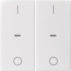 Kryt s potiskem '0' a 'I' pro tlačítkový modul 2-násobný, KNX Q.x, bílá sametová