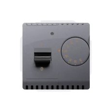 Univerzální otočný termostat, vestavěný senzor, 16A, 230V, stříbrná matná