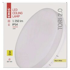 LED přisazené svítidlo TORI, kruhové bílé 15W teplá bílá, IP54 EMOS ZM4121