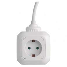 Prodlužovací kabel - kostka 1,9 m 4 zásuvky bílý PVC s USB 1,5mm2 EMOS P04219GU