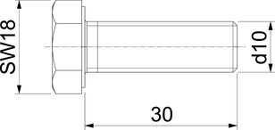 OBO HHS M10x30 A4 Šroub se šestihrannou hlavou M10x30mm Nerez ocel A4